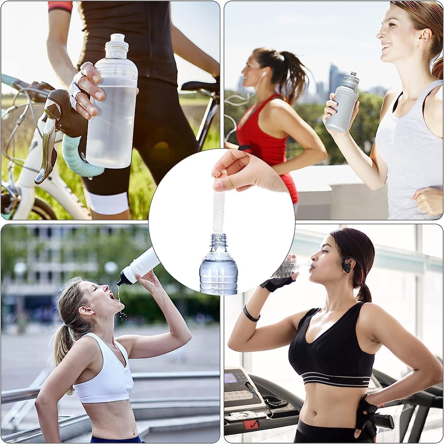 2 Pcs Long Ice Stick Tray Silicone with Lid,Water Bottle Ice Cube Tray with Easy Push and Pop Out Material, Ideal for Sports and Water Bottles