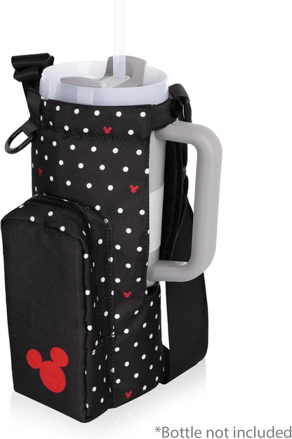 Picnic TIME Eclipse 40 oz Tumbler Tote and Crossbody Drink Carrier, Water Bottle Holder with Adjustable Shoulder Strap and Zipper Phone Pocket