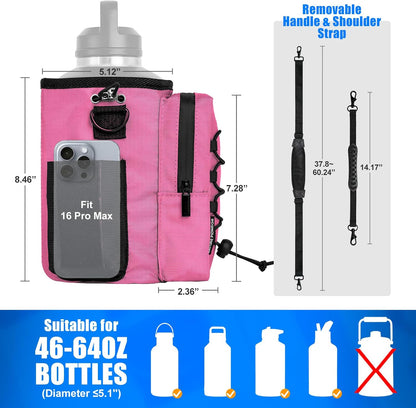 NATURE PIONEOR Magnetic Gym Bag for Men and Women - Magnet Water Bottle Holder Sling Carrier with Crossbody Shoulder Strap,Gym Accessories Pouch,Phone Pockets for Sports,Walking,Travel,Workout