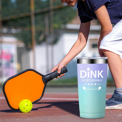Fufandi Pickleball Gifts for Men Women - Pickle Ball Dink Responsibly - Christmas, Birthday Gifts for Pickleball Lovers Player Coach - Tumbler Cup 20oz