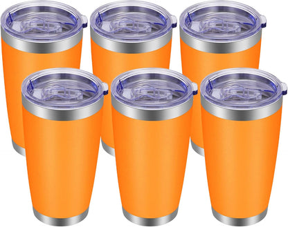 VEGOND 20oz Tumbler with Lid and Straw Stainless Steel Tumbler Cup Bulk Vacuum Insulated Double Wall Travel Coffee Mug Powder Coated Coffee Cup, Black, 12 Pack