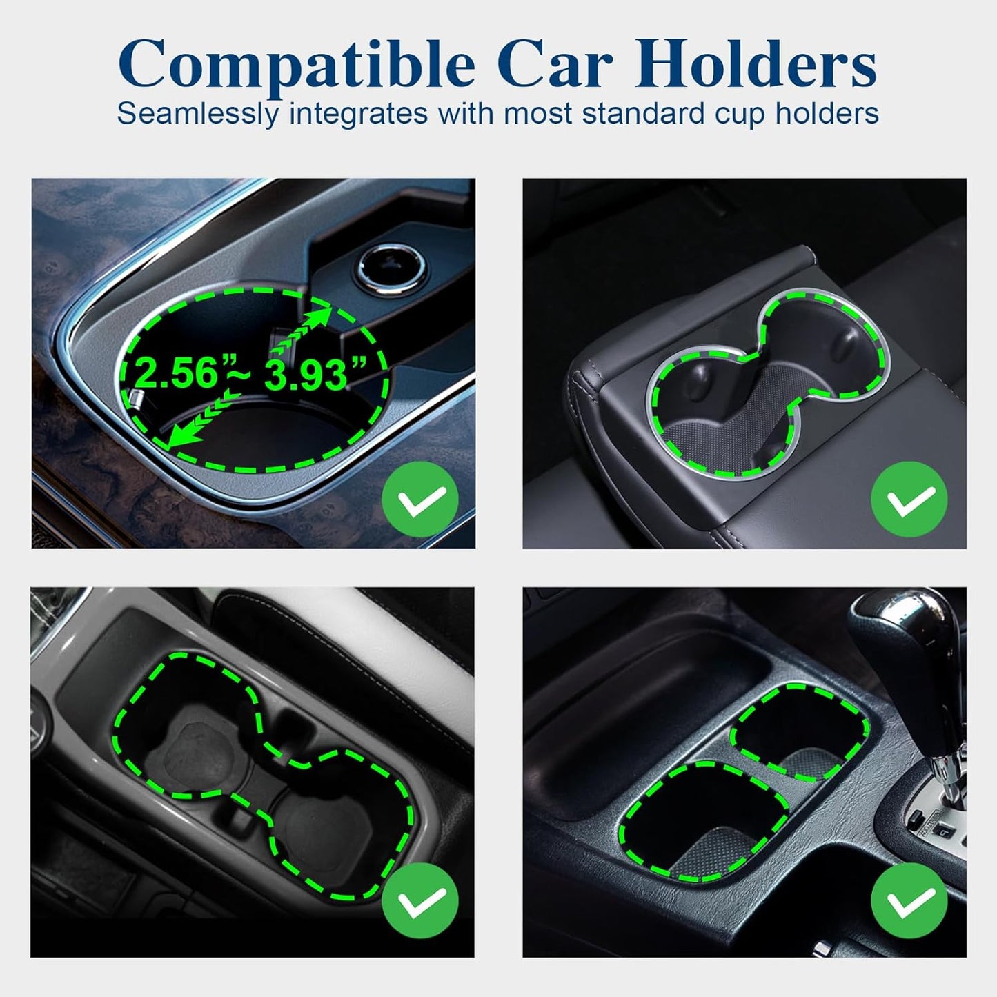 Car Cup Holder Expander, Cup Holder Extender Adapter with Expandable Arm and Adjustable Base, Compatible with Yeti Ramblers 14-64oz, Hydro Flasks 18-64oz Most Coffee Mugs Bottles & Cups