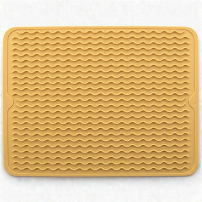 Silicone Drying Mat 16 × 12 – Gray Non-Slip Sink Mat for Kitchen Counter, Heat-Resistant Food-Grade Dish Pad, Easy-Clean Multipurpose Drawer Liner (Gray, 16'' x 12'')