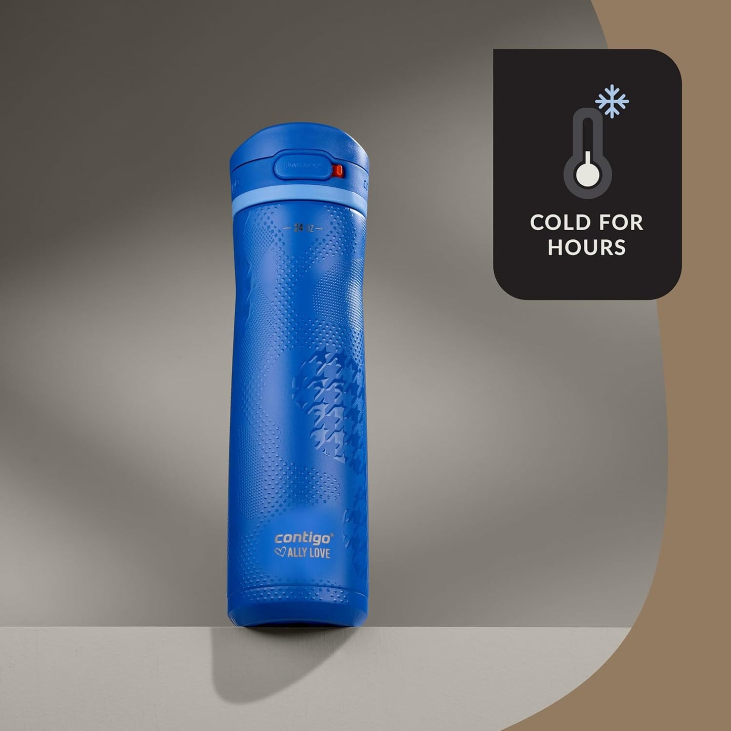 Contigo Jackson Chill 2.0, Vacuum-Insulated Stainless Steel Water Bottle with Secure Lid, Leak-Proof Travel Friendly, 20oz Capacity, Blueberry Color, Keeps Drinks Cold for 12 Hours