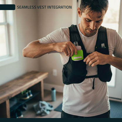 FITLY Soft Flask - Shrink As You Drink Soft Water Bottle for Hydration Pack - Folding Water Bottle Ideal for Running, Hiking, Cycling, Climbing & Rigorous Activity