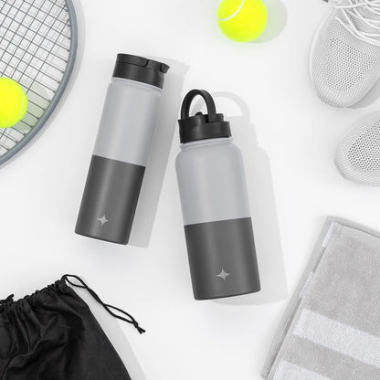 JoyJolt Triple Insulated Water Bottle with Straw Lid AND Flip Lid! 22oz Water Bottle, 12 Hour Hot/Cold Vacuum Insulated Stainless Steel Water Bottle. BPA-Free Leakproof Water Bottles - Thermos Bottle