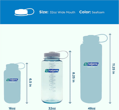 Nalgene 32 oz Wide Mouth Water Bottle | BPA-Free, Durable & Leak Proof, Lightweight Bottle for Hiking & Gym, Work & Travel