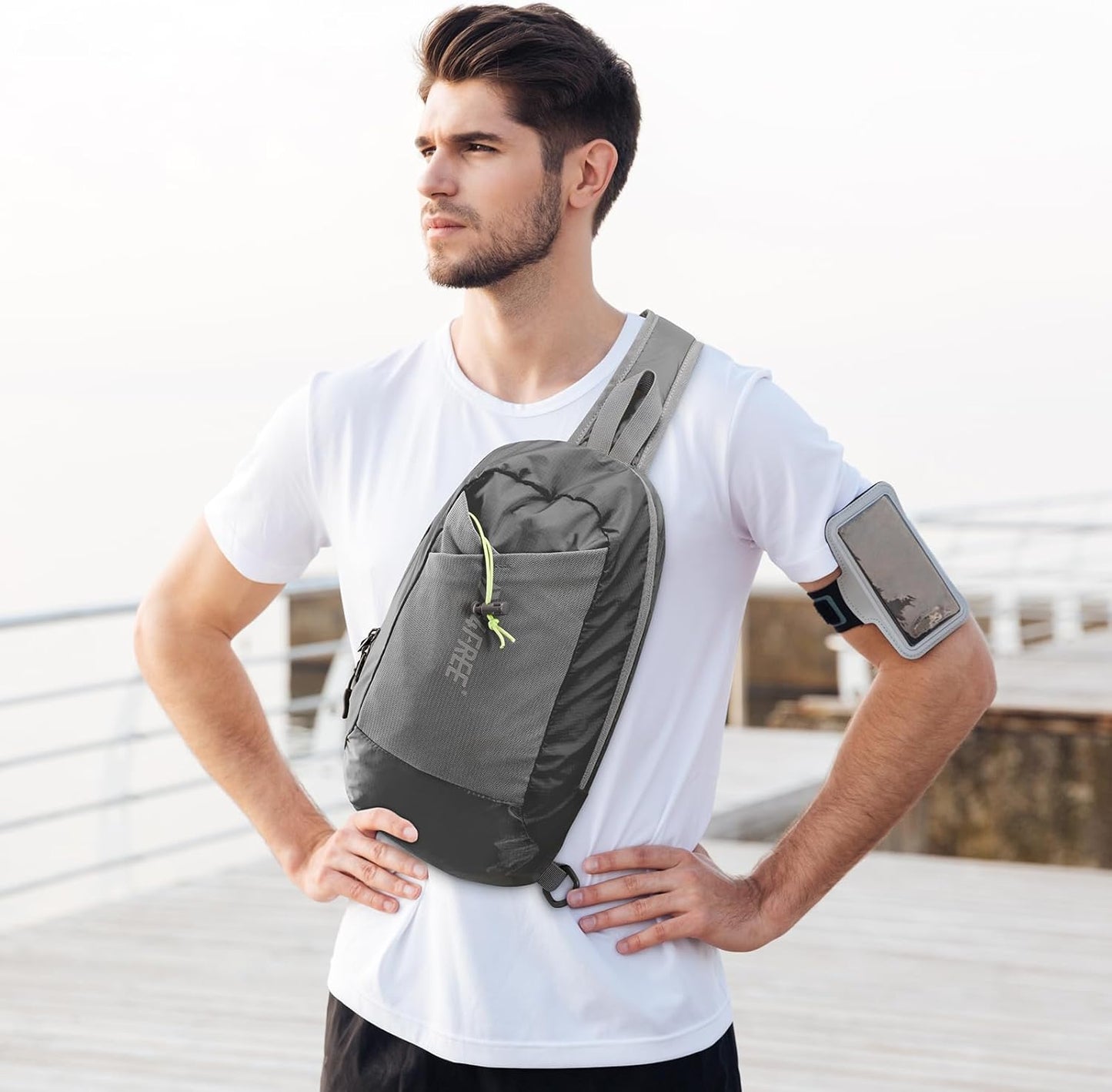 G4Free Sling Bag RFID Blocking Lightweight Crossbody Backpack Chest Shoulder Bag for Travel Sports Running