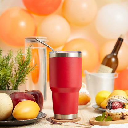 MEWAY 30oz Tumbler Double Wall Vacuum Insulated Travel Mug, Stainless Steel Tumbler with Lid, Durable Powder Coated Insulated Coffee Cup for Cold & Hot Drinks (Silver,1 PACK)