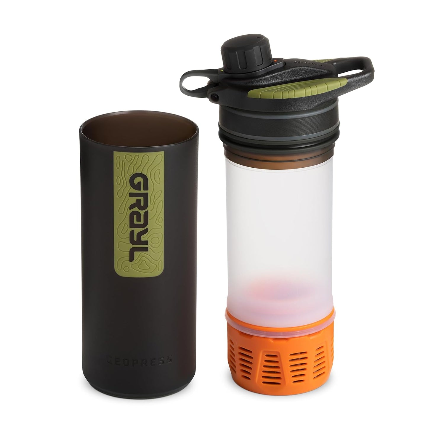 GRAYL GeoPress 24 oz Water Purifier Bottle - Filter for Hiking, Camping, Survival, Travel (Bali Blue)