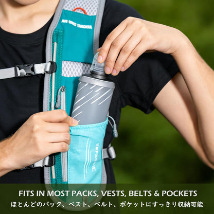 TRIWONDER Handheld Water Bottle for Running, Quick Grip Chill 17 oz Handheld Soft Water Bottle with Hand Strap Hydration Pack, BPA Sport Soft Flask (Blue)