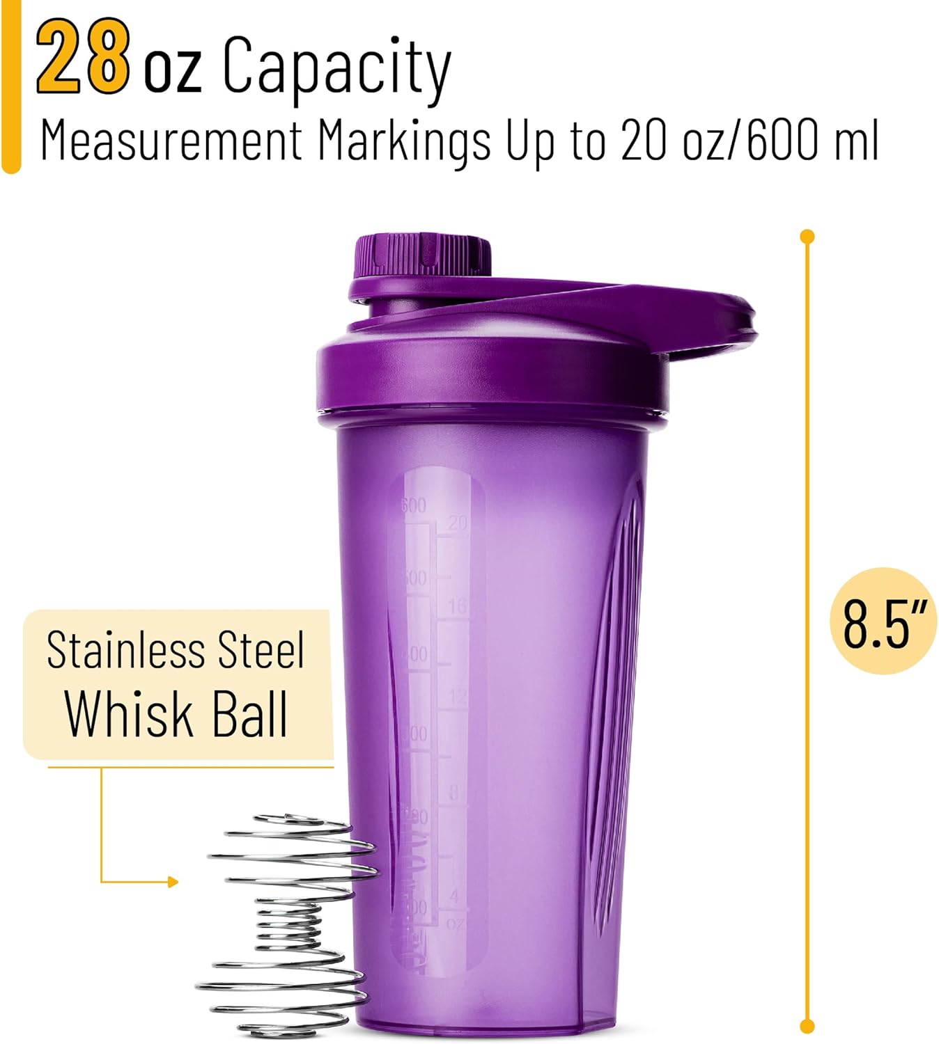 Mr. Pen- Shaker Bottles for Protein Mixes with Twist Cap, 28 oz, Protein Shaker Bottle with Wire Whisk Ball, Shaker Cup, Mixer Bottle