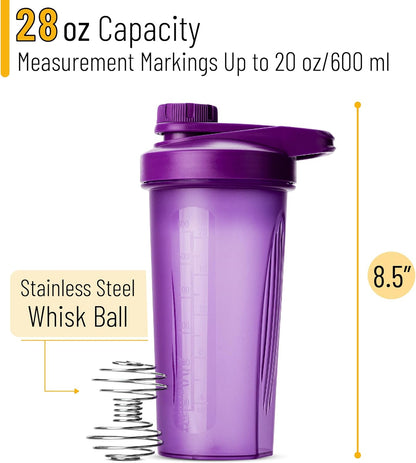 Mr. Pen- Shaker Bottles for Protein Mixes with Twist Cap, 28 oz, Protein Shaker Bottle with Wire Whisk Ball, Shaker Cup, Mixer Bottle