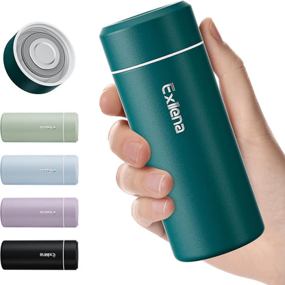 【Upgraded】Exllena Small Insulated Water Bottle 12 oz/350ml– Mini Insulated Water Bottle for Hot & Cold Drinks, Perfect Small Water Bottle for Travel, Purse...(Greyish Blue)