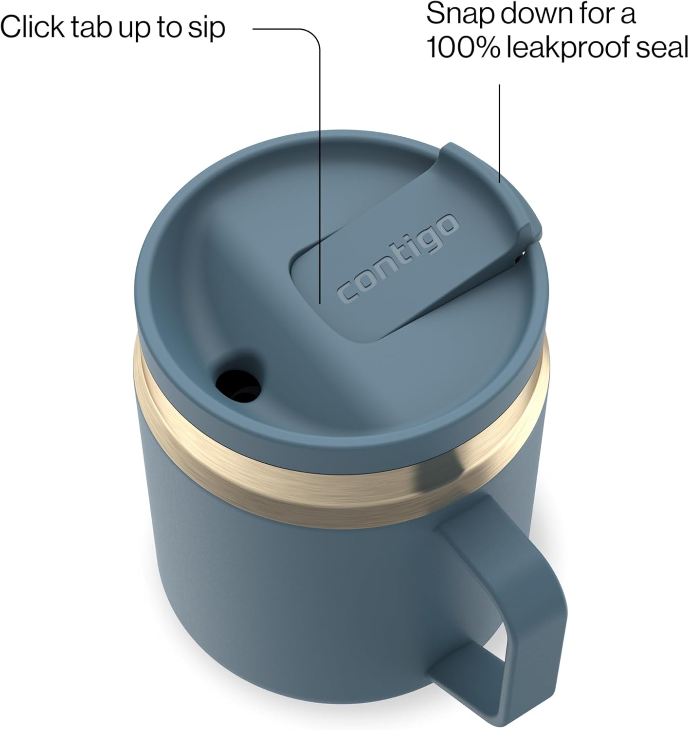 Contigo SnapSeal 30 oz Stainless Steel Vacuum-Insulated Tumbler with Handle & Reusable Straw, Leakproof AutoClose Lid, Cup Holder Friendly, BPA-Free & Lead-Free, Dishwasher Safe