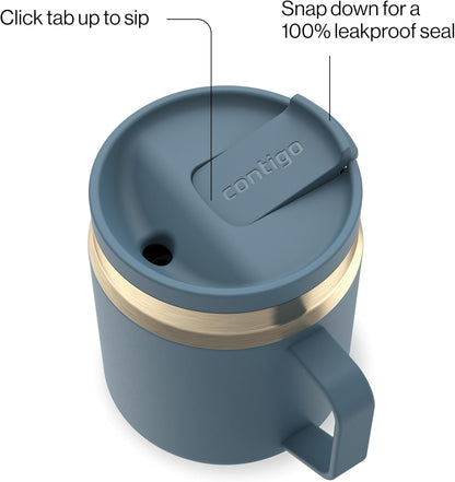 Contigo SnapSeal 30 oz Stainless Steel Vacuum-Insulated Tumbler with Handle & Reusable Straw, Leakproof AutoClose Lid, Cup Holder Friendly, BPA-Free & Lead-Free, Dishwasher Safe
