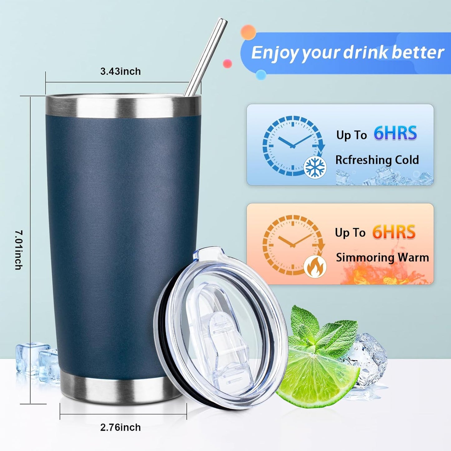 20oz Tumbler with Straw and Brush, Stainless Steel Vacuum Insulated tumbler, Double Wall Insulated Coffee Tumbler for Outdoor, Home, Travel,Office (Buff,1pcs)