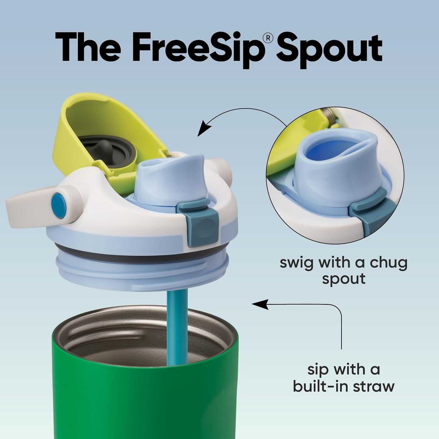 Owala FreeSip Sway Insulated Stainless Steel Water Bottle with Two-Way Spout, Built-In Straw and Bucket Handle, Made for Travel, School, and Sports, 30oz, BPA Free, Leak Proof, Daybreak
