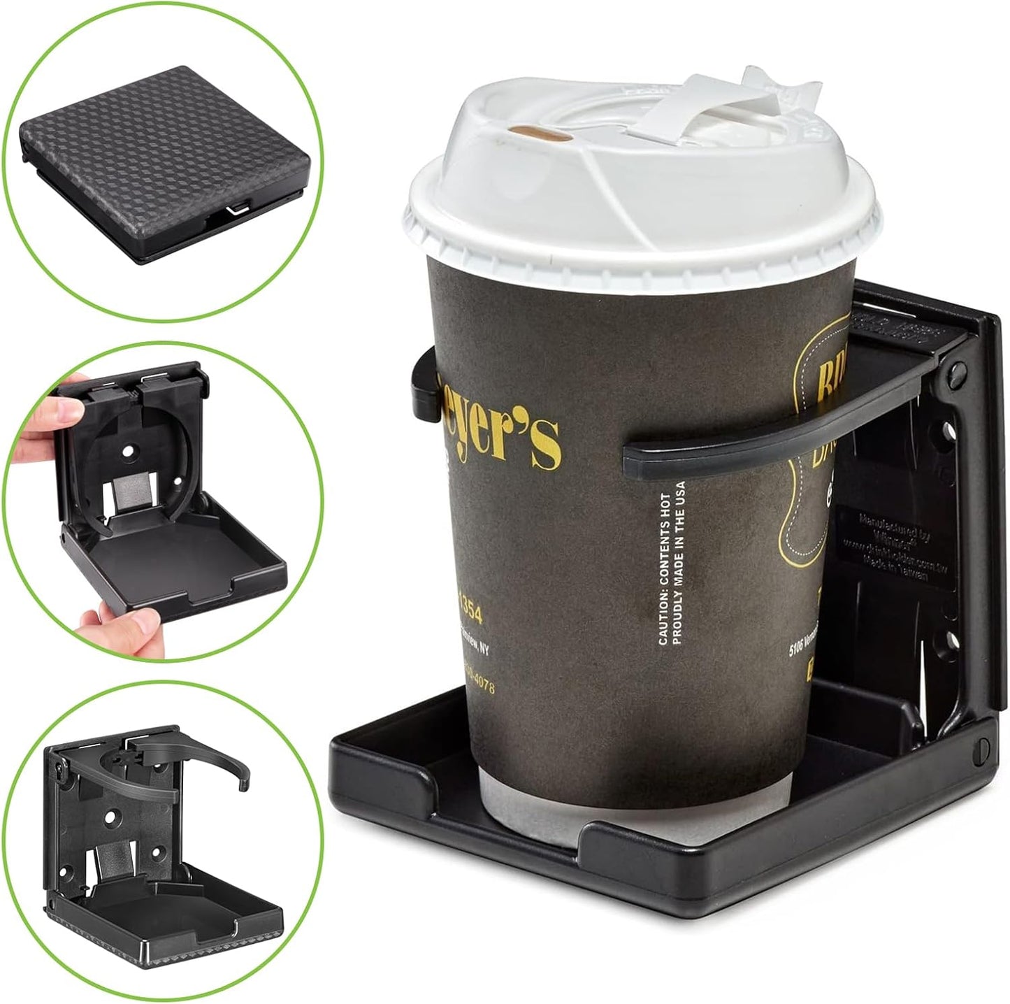 Spurtar 2pcs Boat Cup Holder Suitable for Most Size Mugs Water Bottle Drink 2.36-3.94Inch/60-100MM Adjustable Folding Wall Car Desk Cup Holder for Trucks, RVs, Vans, Boats, Campers, Caravans