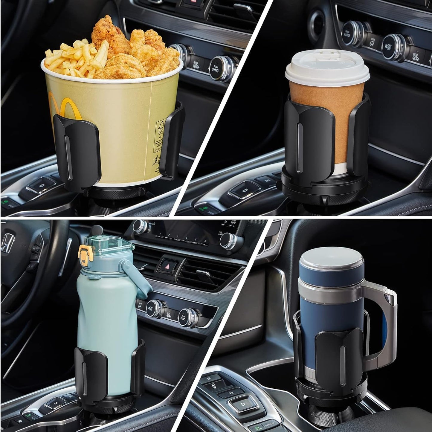 Car Cup Holder Expander Adapter (Adjustable) This Hill All Purpose Cup Holder Expander for Car with Rubber Fits Less Than 5.51" Large Bottles & Mugs & Foods & Drinks