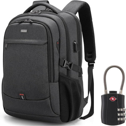 DUSLANG 17 Inch Laptop Backpack for Travel Water Resistant College Backpack for Men/Women Laptop Bag with USB Charging Port,Black - Colors A