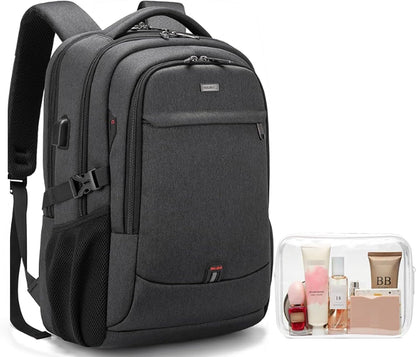 DUSLANG 17 Inch Laptop Backpack for Travel Water Resistant College Backpack for Men/Women Laptop Bag with USB Charging Port,Black - Colors B