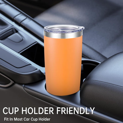 20 oz Tumblers Bulk Stainless Steel Tumbler with Lid Double Wall Vacuum Insulated Coffee Mug 20oz Powder Coated Cup for Hot and Cold Drinks, Stainless, 6 pack
