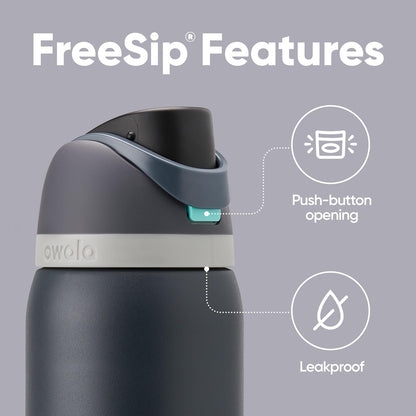 Owala FreeSip Insulated Stainless Steel Water Bottle with Straw, BPA-Free Sports Water Bottle, Great for Travel, 32 Oz, Denim