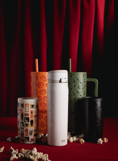 Simple Modern Halloween Signature Voyager | 16oz Travel Coffee Mug Tumbler with 360° Lid | Gifts for Women Men | Ceramic-Lined Insulated Stainless Steel Cold Brew Iced Coffee Cup | Spooky Mix