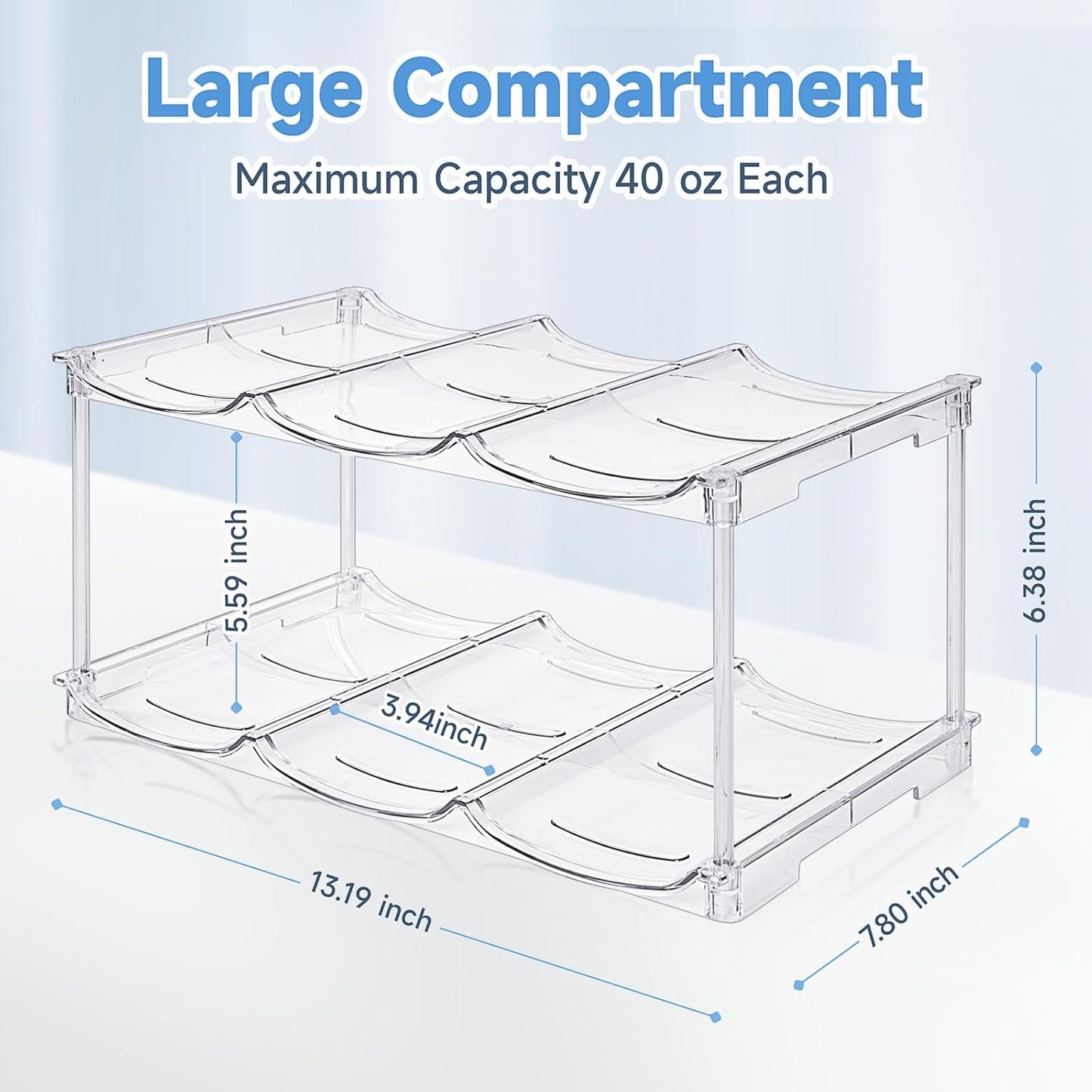 Stackable Water Bottle Organizer for Stanley 40 oz Tumbler, Water Bottle Holder for Cabinet, Pantry Kitchen Organizers and Storage for Stanley Cup Accessories, Tumbler Organizer and Wine Rack, 3Pack