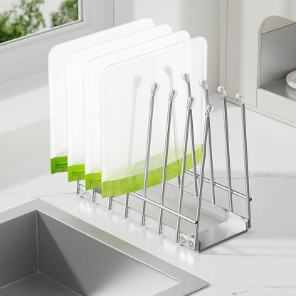 Plastic Bag Drying Rack, Metal Reusable Silicone Ziplock Bag & Bottle Drying Stand, Lerine Drying Rack Kitchen Organizer, Silver