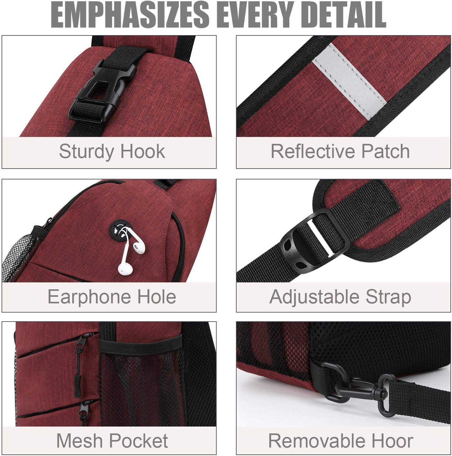 Pritent Crossbody Bags for Women Men Trendy Sling Bag Backpack Casual Chest Bag with Convertible Shoulder Strap