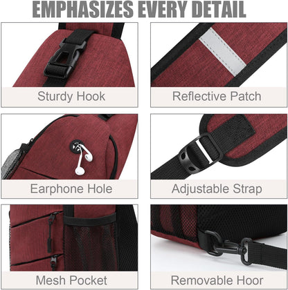 Pritent Crossbody Bags for Women Men Trendy Sling Bag Backpack Casual Chest Bag with Convertible Shoulder Strap