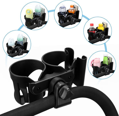 Accmor Stroller Cup Holder, Universal Cup Holder for Walker Wheelchair Bike, 360° Rotatable Stroller Cup Holder Attachment Accessories for Walker, Wheelchair, Scooter
