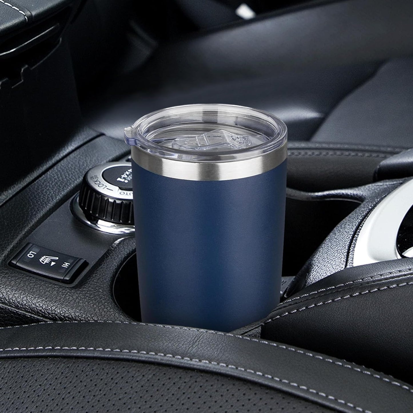 20oz Tumbler with Lid Stainless Steel Insulated Tumblers Travel Coffee Tumbler Bulk Double Wall Vacuum Insulated Water Cup Gifts for Christmas Women Men Her Him Home Office(Navy Blue, 1pack)