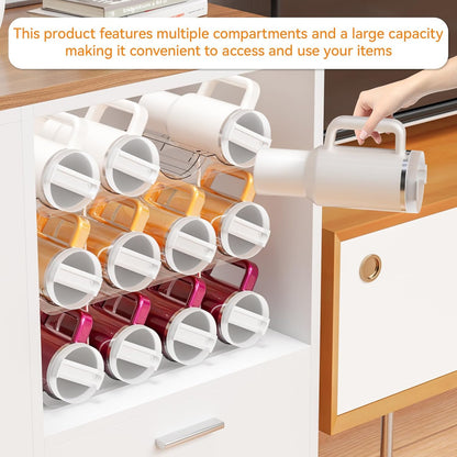 Yieach 2 Tier Water Bottle Holder for Cabinet,Acrylic Wine Rack and Stackable Water Bottle Organizer for Pantry - Waterbottle Organizer for 40 oz Stanley Cup Holder and Other Tumbler Organizers