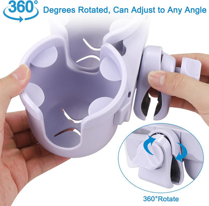 Accmor Stroller Cup Holder with Phone Holder, Bike Cup Holder, Universal Cup Holder for Uppababy Nuna Doona Strollers, 2-in-1 Cup Holder for Walker, Wheelchair, Scooter - Colors A