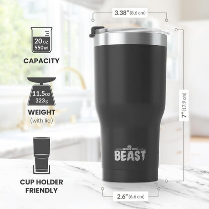 Beast 10 oz Tumbler Stainless Steel Vacuum Insulated Coffee Ice Cup Double Wall Travel Flask (Arctic White)