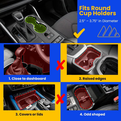 Integral Hydro Expander - Car Cup Holder Expander Organizer with Adjustable Base - Rubber Tabs Hold Most 32-40 oz Bottles and Large Cups