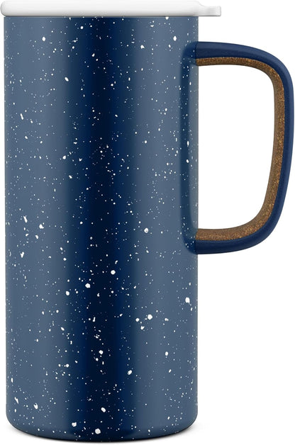 Ello Campy 18oz Stainless Steel Travel Mug with Handle and Leak Proof Lid | Vacuum Insulated Coffee Cup for Hot or Cold Drinks | Reusable, BPA Free | Gift for Coffee Lovers, Matte Black