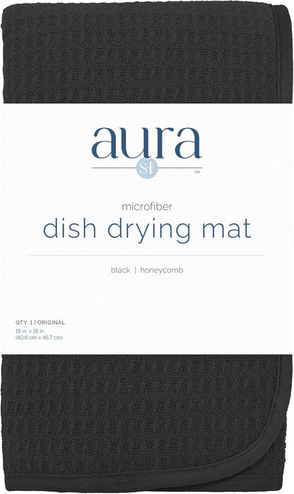 S&T INC. Dish Drying Mat XL, 18” x 24”, Absorbent Microfiber Kitchen Counter Mat, Dish Drying Pad for Dishes, Utensils, Pots and Pans, Extra Large, Charcoal