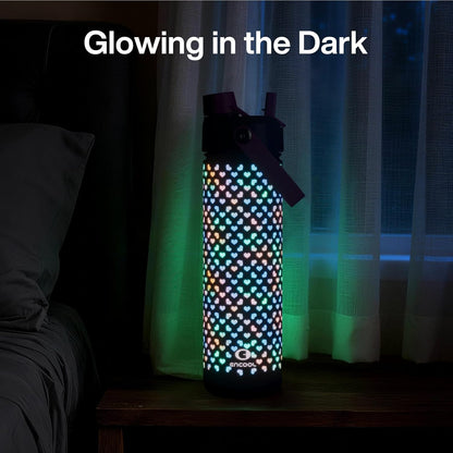 ENCOOL Insulated Water Bottle with Straw Stainless Steel Water Bottle, Leak-Proof, BPA-Free, Double Wall Vacuum Keeps Cold for 24 Hours for Sports, Travel, School (26 oz, Cotton Candy) - Colors A