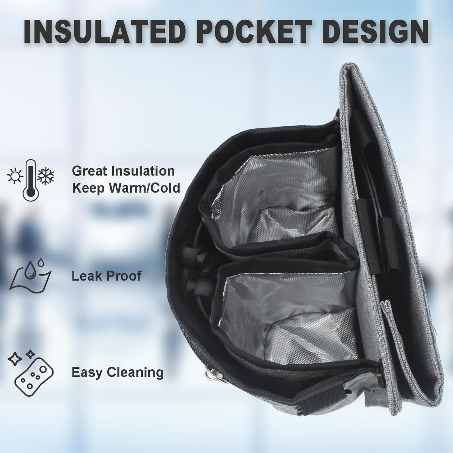 Luggage Travel Cup Holder with Luggage Straps Free Hand Drink Caddy Beverage Holder Travel Accessories Gift for Flight Attendants Businessmen Travelers Fits Roll on Suitcase Handles Black