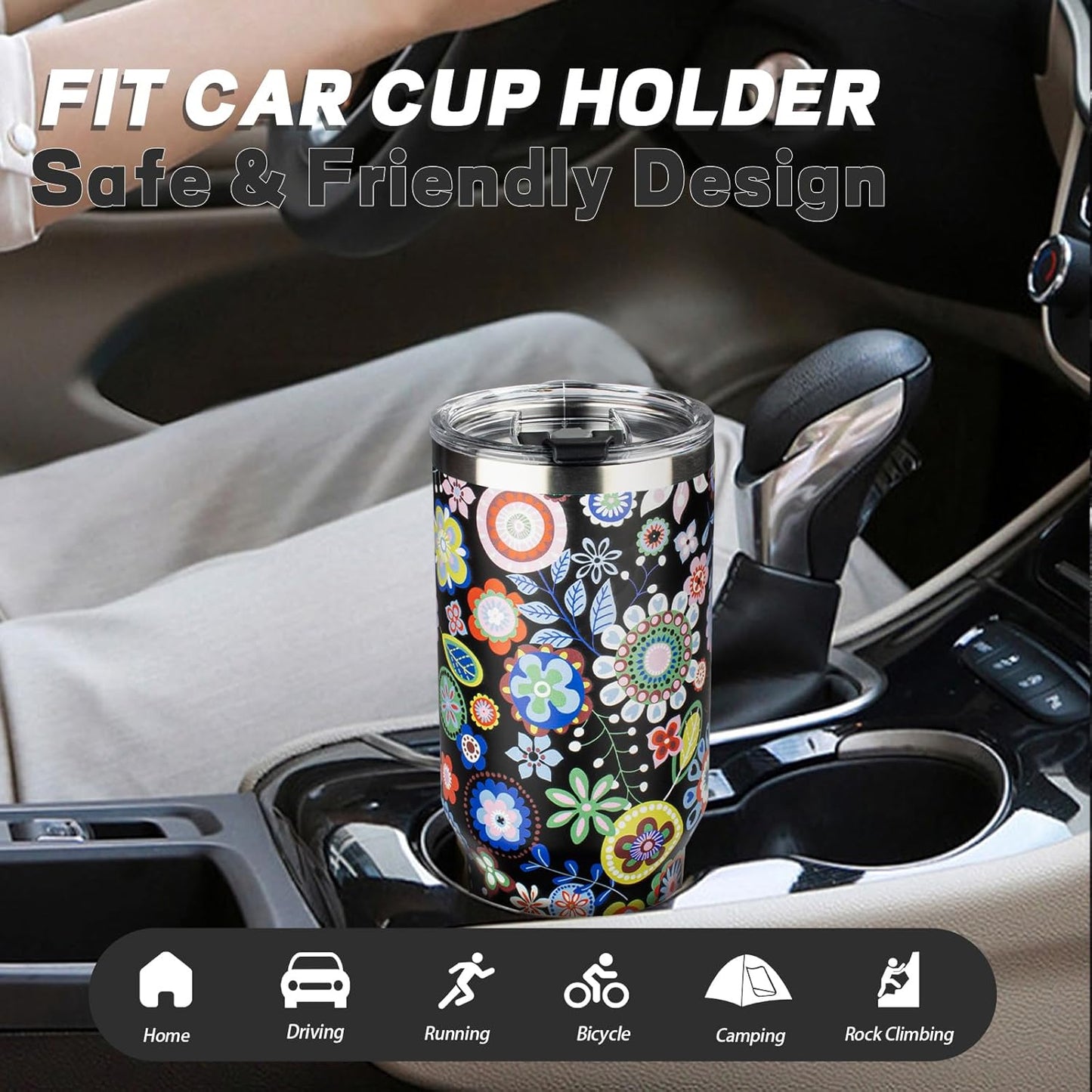 20 oz Tumbler with Lids and Straws, Stainless Steel Insulated Coffee Tumbler, Double Wall Vacuum Insulated Travel Mug Cup, Leakproof Thermal Coffee Cup for Hot and Cold Drinks (azure blue)