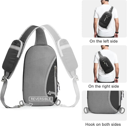 G4Free Sling Bag RFID Blocking Lightweight Crossbody Backpack Chest Shoulder Bag for Travel Sports Running