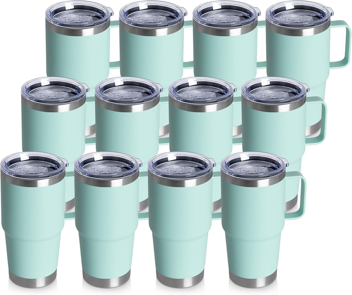 HASLE OUTFITTERS 20oz Tumbler with Handle & Lid, Insulated Stainless Steel Travel Mug, Leakproof Cup for Coffee, BPA-Free Double-Wall Vacuum Tumblers for Hot/Cold Drinks, Commuter, Gym, Office, Blue