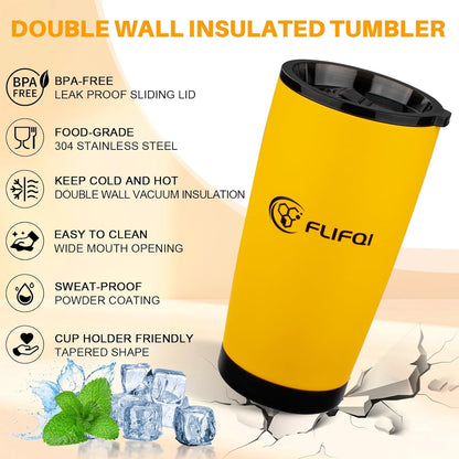 20oz Tumbler with Lid Double Wall Vacuum Insulated Travel Coffee Mug Stainless Steel Thermal Cup Powder Coated Sturdy Coffee Tumbler for Hot and Cold Beverage (Baby blue,1)