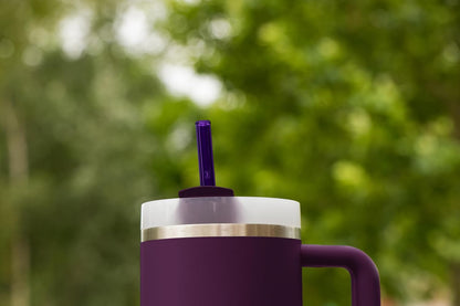 Halm Glass Straws - 6 Long 12 inch Bent Stanley Cup Replacement Drinking Straws + Plastic-Free Cleaning Brush - Perfect for Bottles & Quencher - Made in Germany - Dishwasher Safe - Eco-Friendly