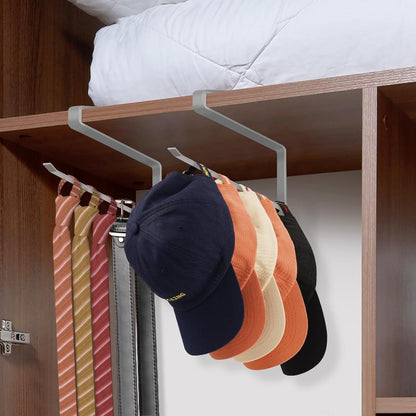 Tumbler Lid Organizer, Horizontal Tumbler Lid Storage Hook Up to 10 Lids, Space Saving Cup Lid Holders Under Cabinet Tumbler Lid Hook for Kitchen Organizer and Storage,Hanging Paper Towel Rack Hanger