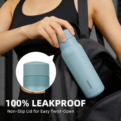 BJPKPK Stainless Steel Water Bottle,21oz insulated Reusable Bottle,Leakproof Metal Thermal Flask Double Wall,Keep Drinks Cold and Hot,Mint Green